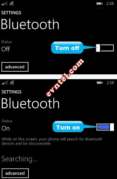 mở Bluetooth từ Bluetooth Settings