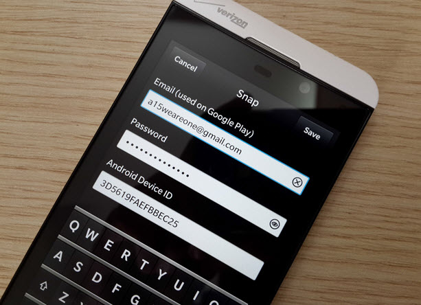 cài ứng dụng Android cho BlackBerry 10 bằng Snap