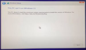 không thể cài đặt Windows 11